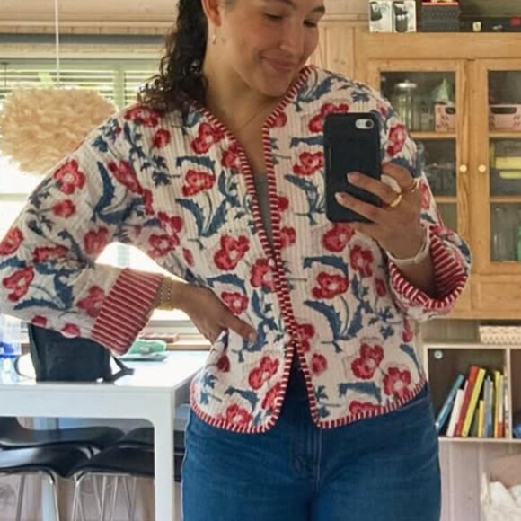 Reversible Block Print Quilted Jacket - Picture 2 of 5